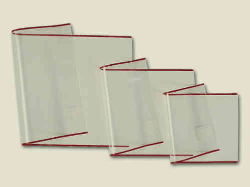 Buchschoner transparent roter Rand Abverkauf