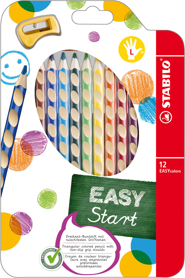 Stabilo EASYcolor Farbstifte Linkshänder 12er Set